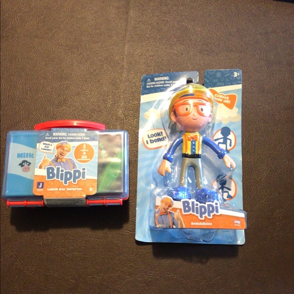 Blippi Lunch Box with Surprise Figurine pack Red & Blipping Bendables. - Picture 1 of 5